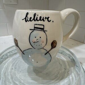Rae Dunn by Magenta Believe Snowman Cookie Let It Snow Mug